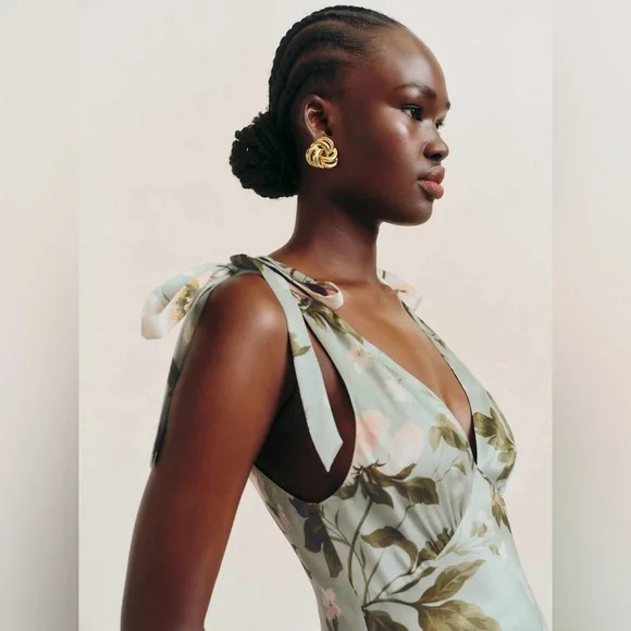 Reformation Pernille Silk Gown in Fauna Size S - Picture 15 of 16